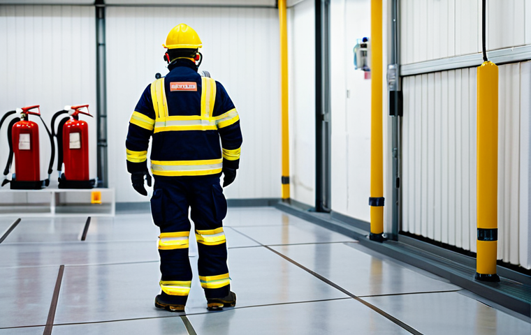 **

A modern factory interior, showcasing workers participating in a fire safety training drill.  They are fully clothed in appropriate attire, practicing evacuation procedures. Fire extinguishers and safety signs are visible.  The scene emphasizes preparedness and awareness.  "Safe for work", "appropriate content", "fully clothed", "professional", "family-friendly", perfect anatomy, natural proportions, high quality.

**