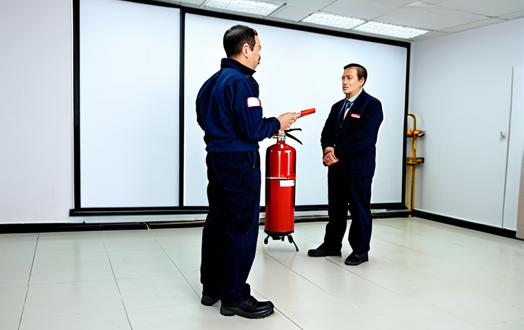 Fire Safety Training Session**

"A professional fire safety instructor, fully clothed in appropriate attire, demonstrating the use of a fire extinguisher to a group of factory workers in a clean, well-lit training room. Safe for work, appropriate content, professional, modest, family-friendly. Perfect anatomy, correct proportions, natural pose, well-formed hands, proper finger count, natural body proportions, high quality."

**