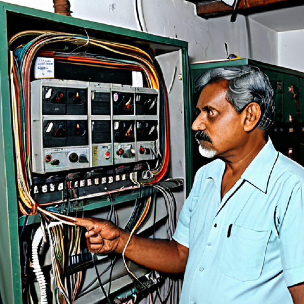 화재안전관리 실무에서 발생하는 기술적 문제 - **

A slightly older electrical panel with frayed wires, sparks visible.  The setting is a cluttered...