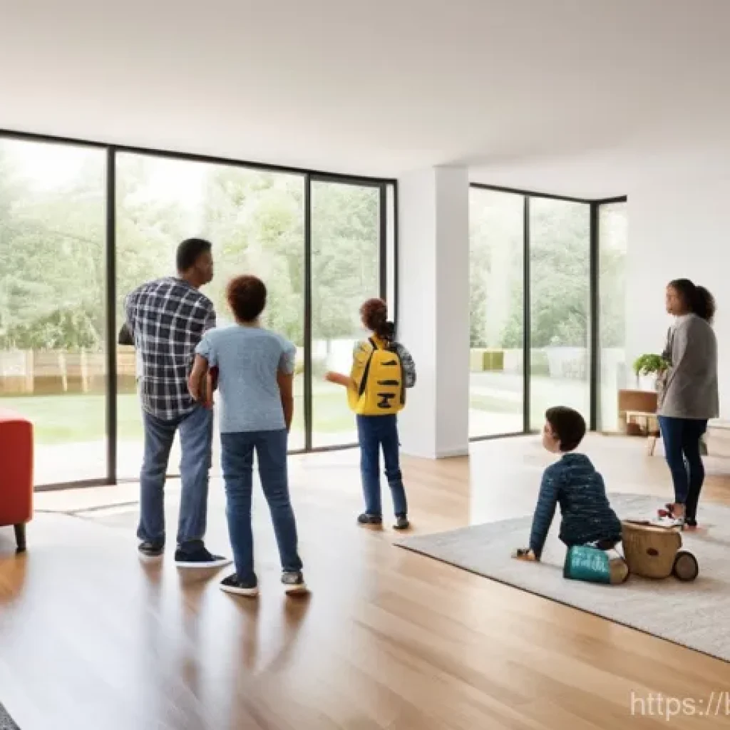 화재안전관리 실무에서의 문제점 및 해결책 - **Prompt:** A diverse family, including parents and two children (around 6 and 10 years old), is gat...