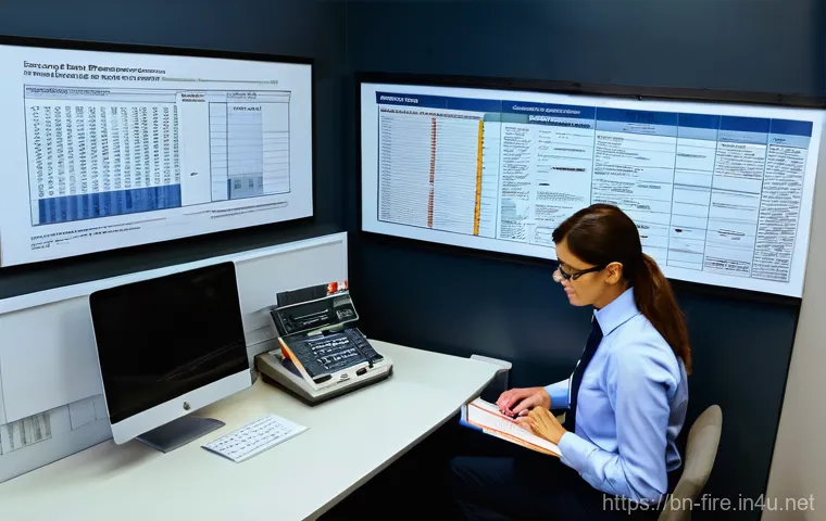 화재안전관리 업무 보고서 작성 가이드 - **Prompt 2: Modern Fire Safety Training and Technology in an Office**
    "A vibrant, dynamic photog...