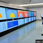 화재안전관리 기술자의 경력 성장 사례 - A professional fire safety expert conducting a detailed simulation training session in a modern trai...