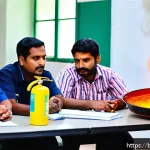 Home 19 화재안전관리자 교육 과정 및 일정 안내 - A detailed classroom scene of a Bengali fire safety training session, showing a diverse group of adu...