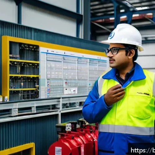 Home 30 화재안전관리기술자의 경력 관리 전략 - A professional Bangladeshi fire safety engineer in a modern industrial factory setting, wearing a sa...